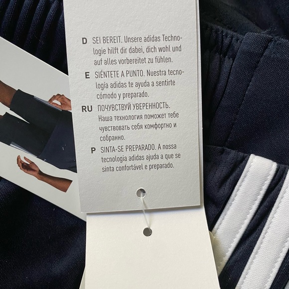 ADIDAS Mens 3S PES Shorts Navy White Stripes Basketball Zipper Pockets Large - Picture 11 of 12